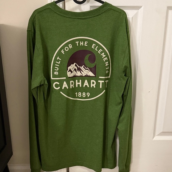 Carhartt Men’s Green Long Sleeve Tee - Picture 3 of 5